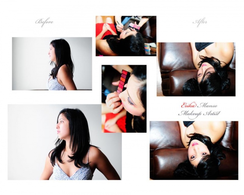 Female model photo shoot of Erika Manso  in Erika Manso Hair Stylist / Make up Artist