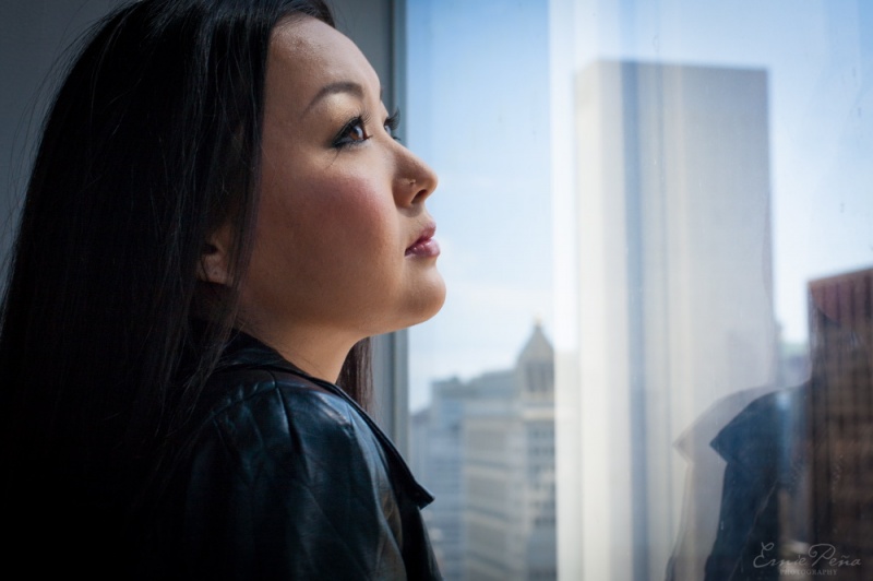 Female model photo shoot of MyLo in World  Trade Center