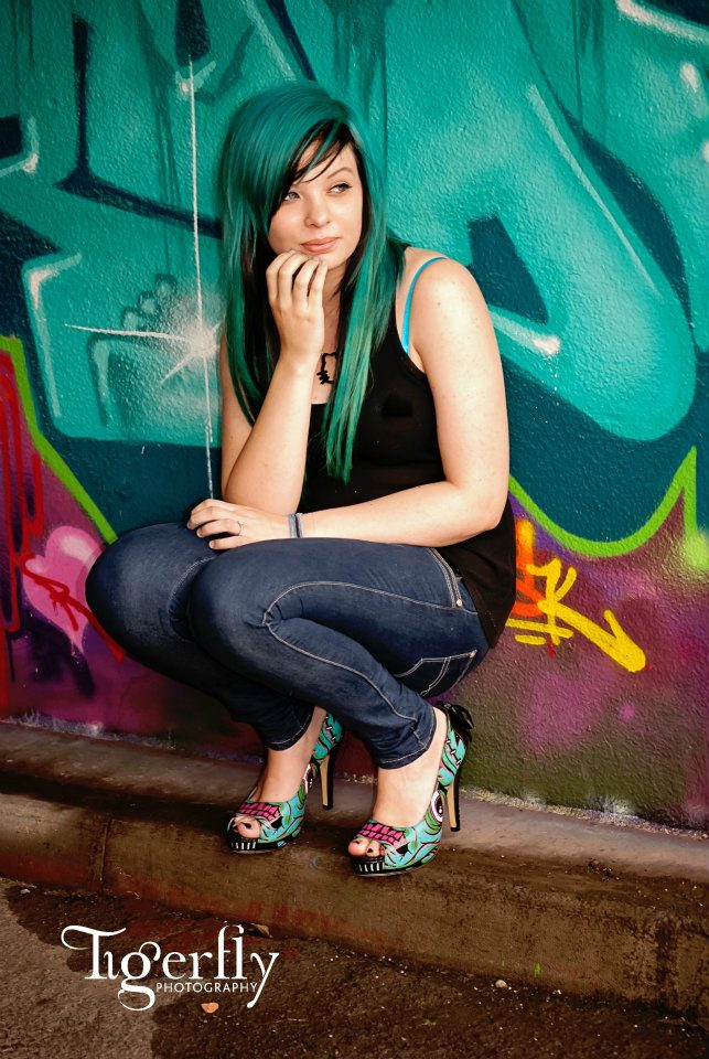 Female model photo shoot of Ivy May in Graffiti Under-Path