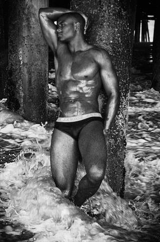 Male model photo shoot of Jeremy L Jackson in under the pier at Santa Monica pier