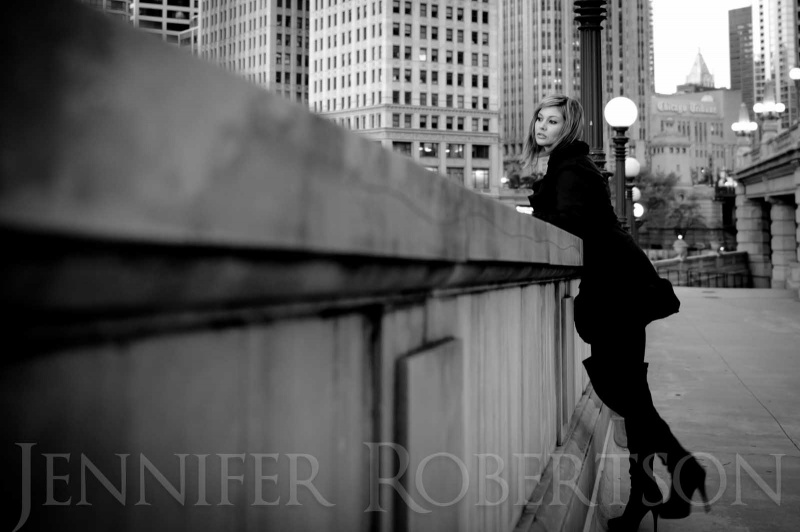 Female model photo shoot of Jennifer Robertson and TameraB in Chicago streets