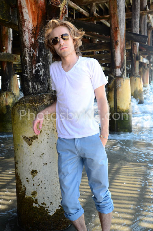 Male model photo shoot of Clayton Autumnsun in San Diego beach/pier