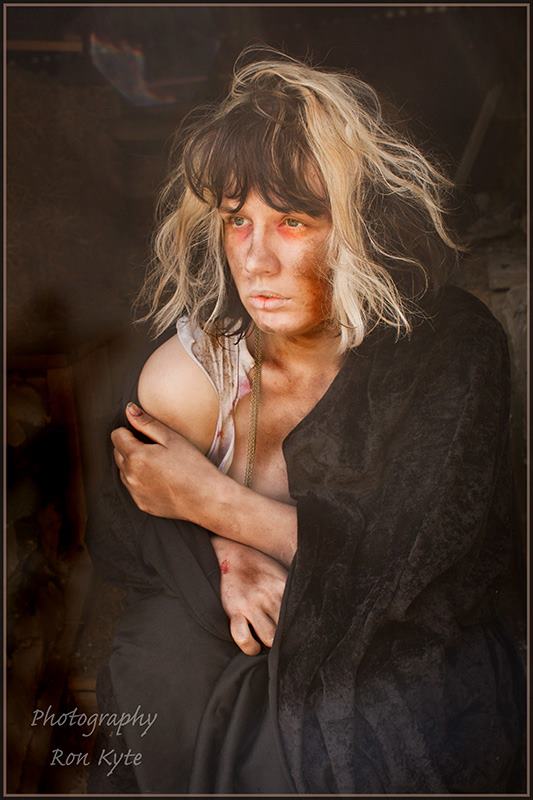 Female model photo shoot of Natalie Pallatina MUA by Ron Kyte in Llanfillin barn