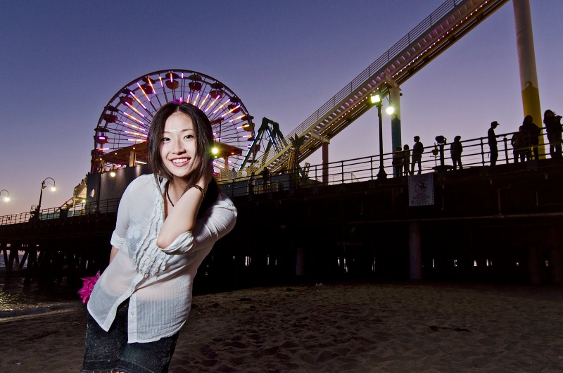 Female model photo shoot of Coco Wang by Richie Mai Photography in Santa Monica Beach, CA
