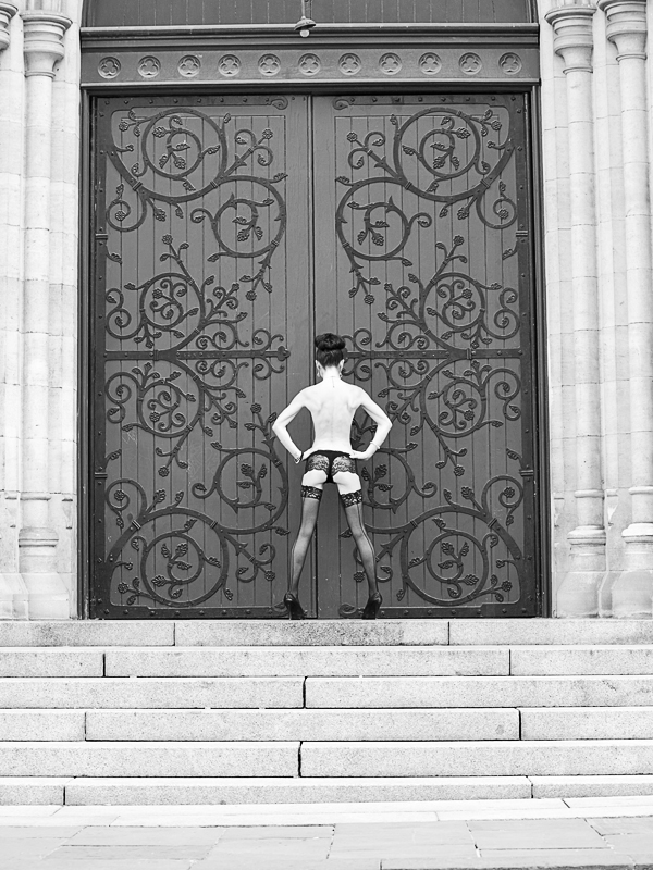 Female model photo shoot of Carlie Jae by Linley Studios in front of St Paul's Cathedral Melbourne