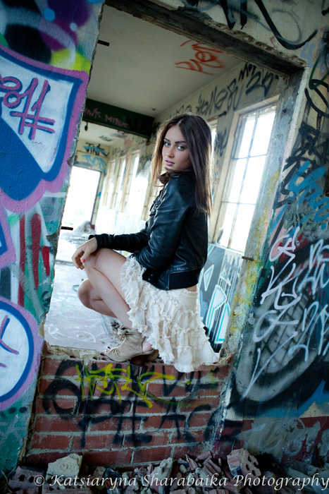 Female model photo shoot of KaterinaDaliPhotography in Power station, makeup by Anyas Hair and Makeup