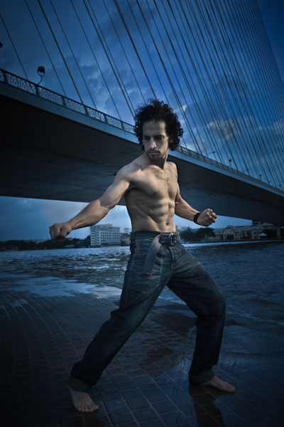Male model photo shoot of Action Actor in Bangkok, Thailand.
