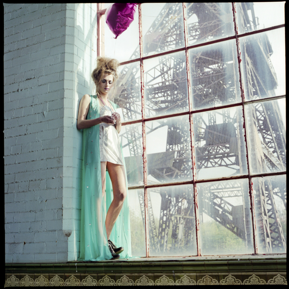 Female model photo shoot of Karolina Hubner in Astley Green Colliery, Manchester