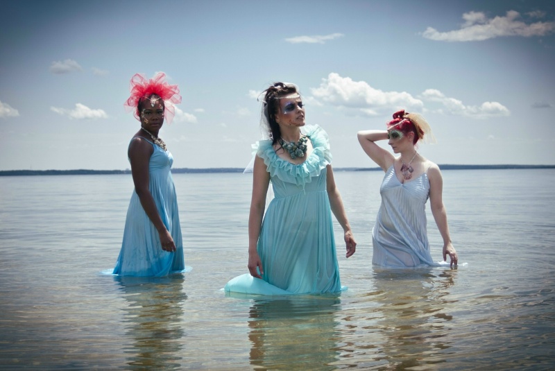 Female model photo shoot of Vintage on the Rocks, Kitty Deane, Jessi Leigh and Val von Valkyrie in Conimicut, RI