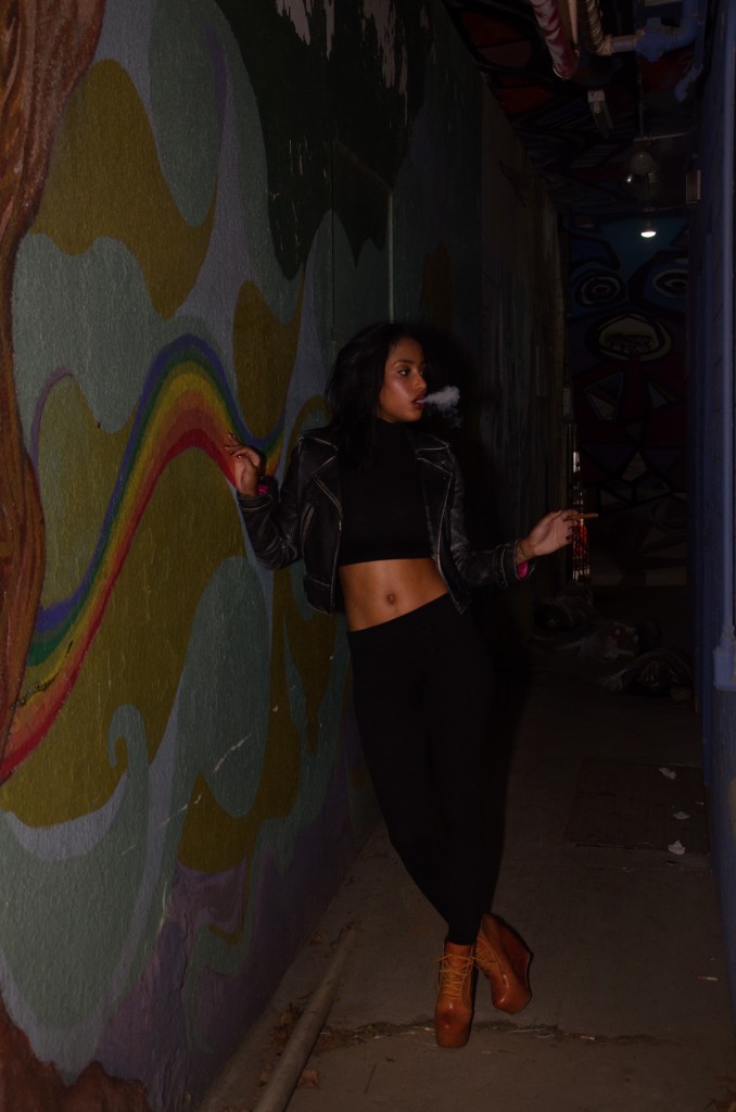 Female model photo shoot of Jayme Michella in Alley