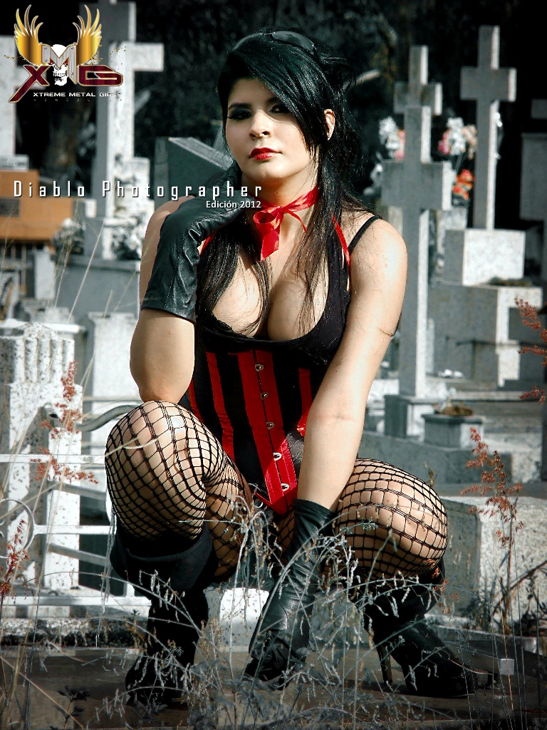 Female model photo shoot of ArcaniamXMG in Cementery
