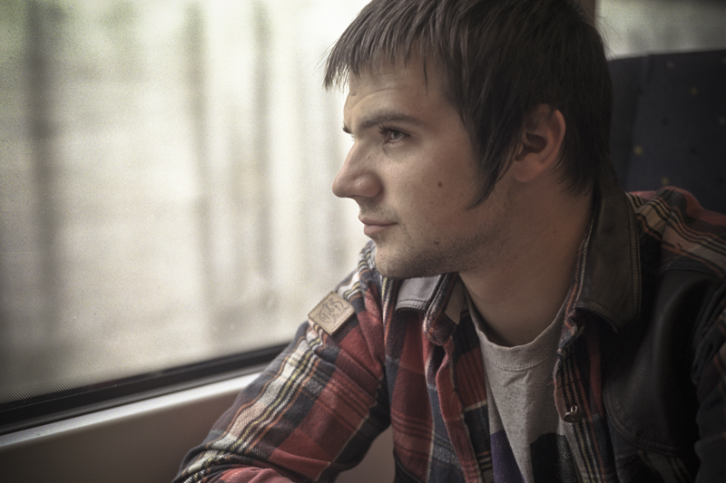 Male model photo shoot of Heaver in London train