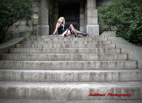 Female model photo shoot of dahkness photography and Melly Babie
