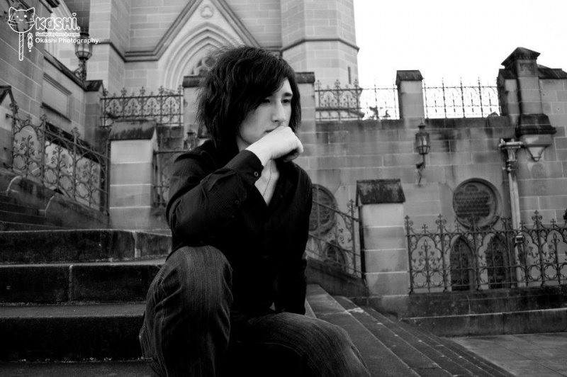 Male and Female model photo shoot of Yuki  and Nekophilliac in St. Mary's Cathedral, Sydney CBD, Aus