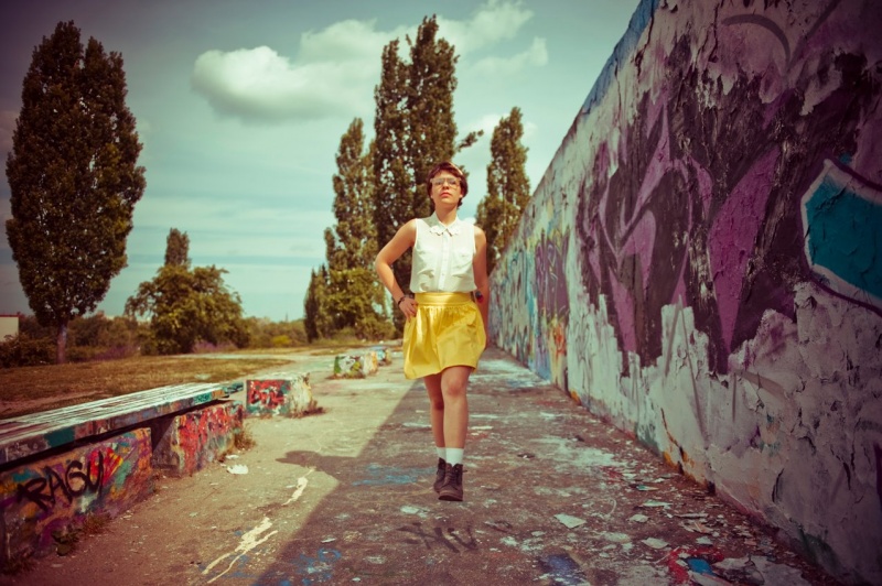 Female model photo shoot of LaFouinographe in Berlin