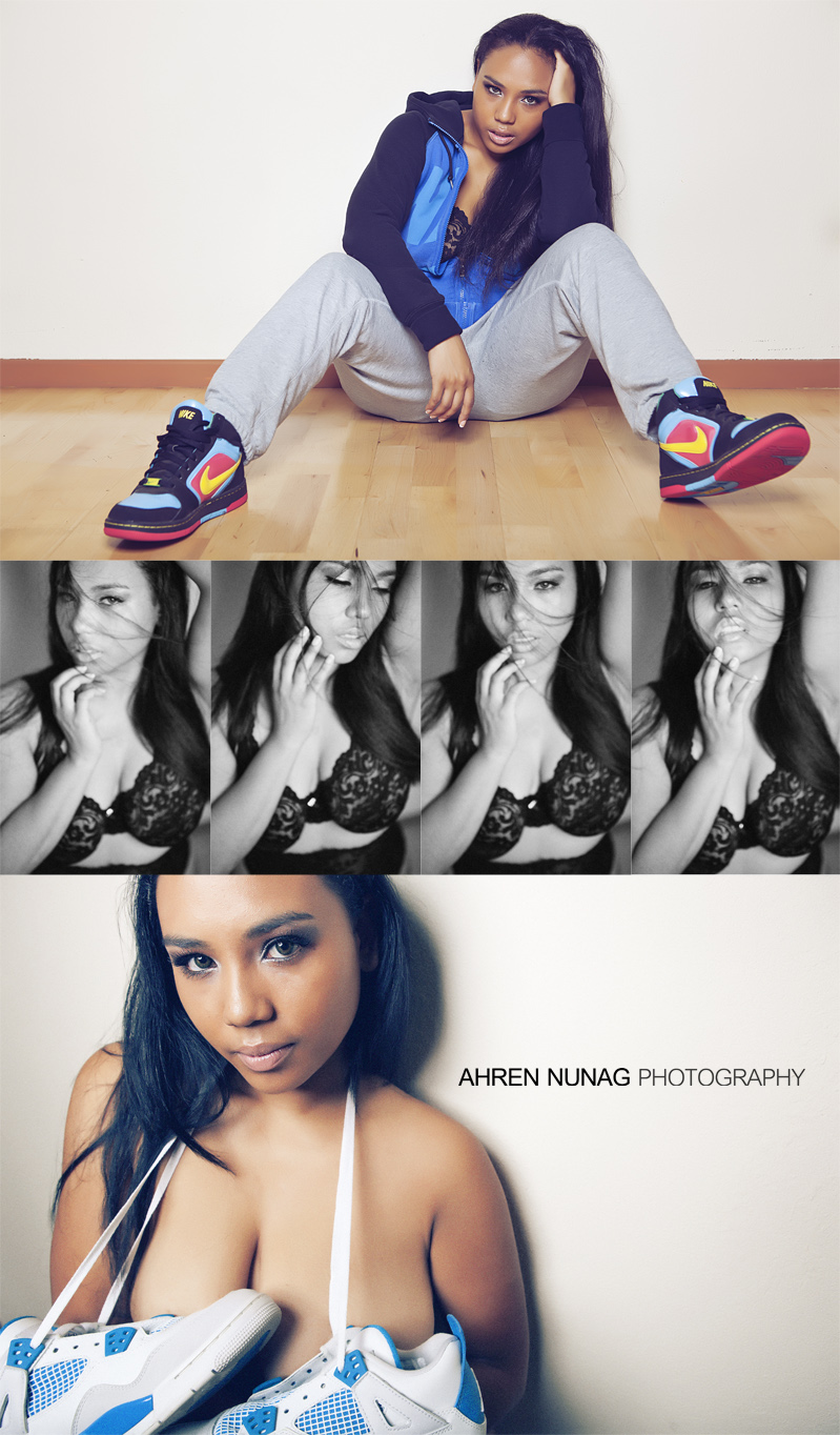 Male and Female model photo shoot of Ahren Nunag and Jacquelyn D in Home Studio