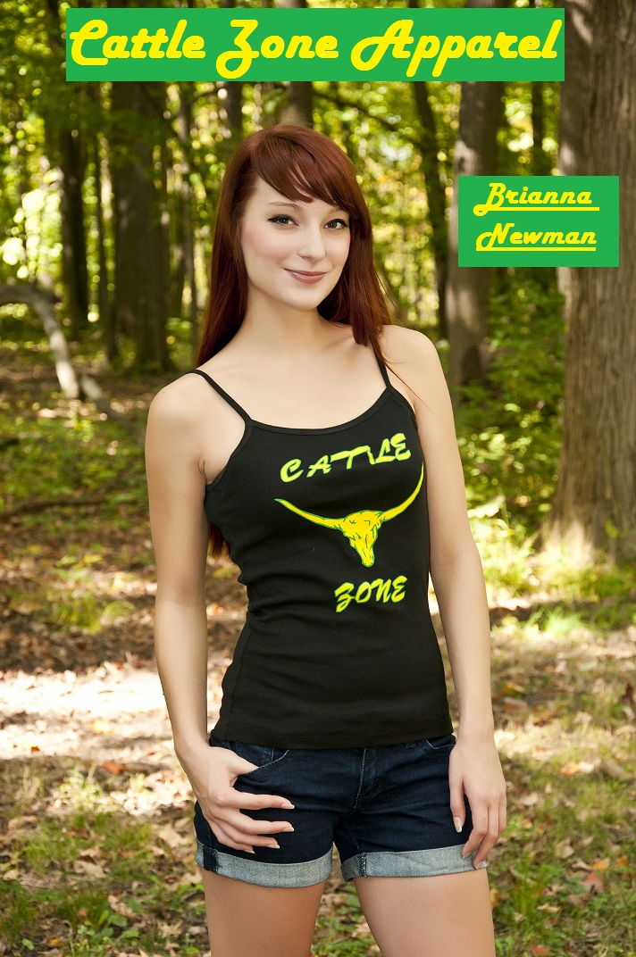 0 model photo shoot of Cattle Zone Apparel