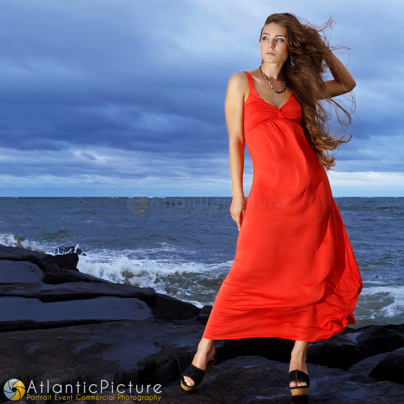 Male and Female model photo shoot of Atlantic Picture and Alicia Long in Ocean City, Maryland
