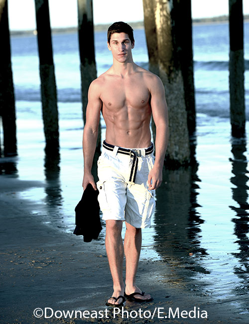 Male model photo shoot of Canada Kyle by Downeastphoto in beach