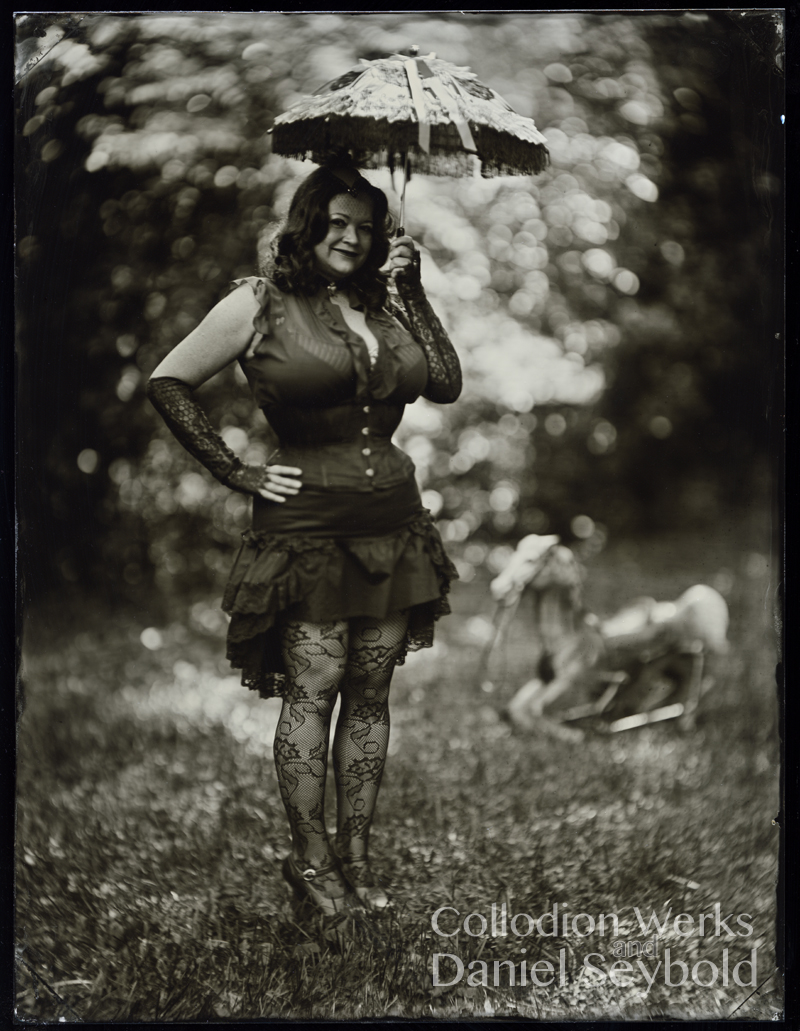 Male and Female model photo shoot of Collodion Werks and Lula La Rose in Waterford, Michigan