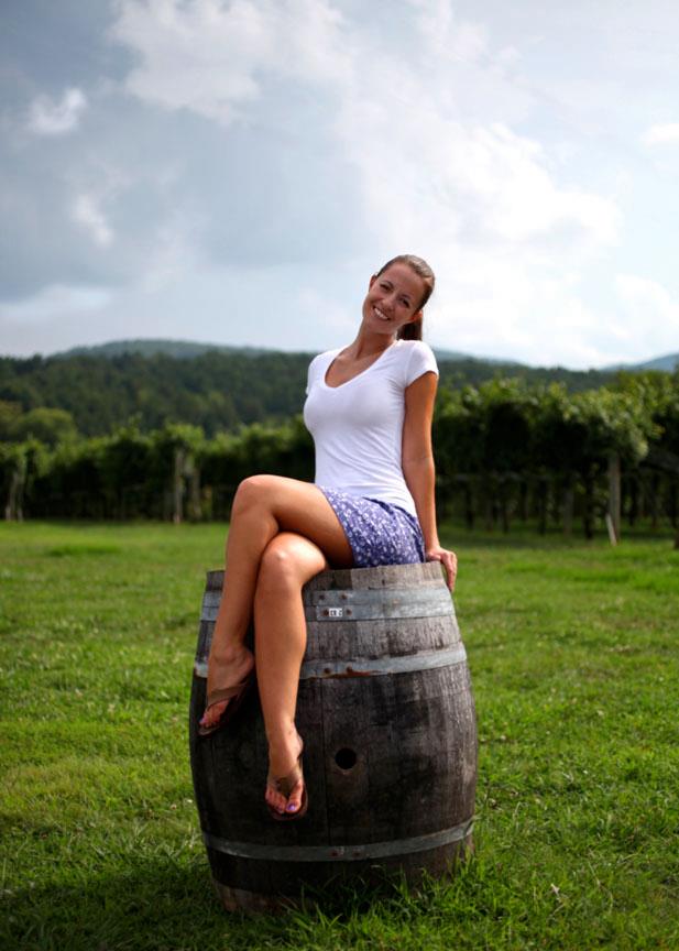 Female model photo shoot of Allison J Rowe  in Horton Vineyards, Mineral VA