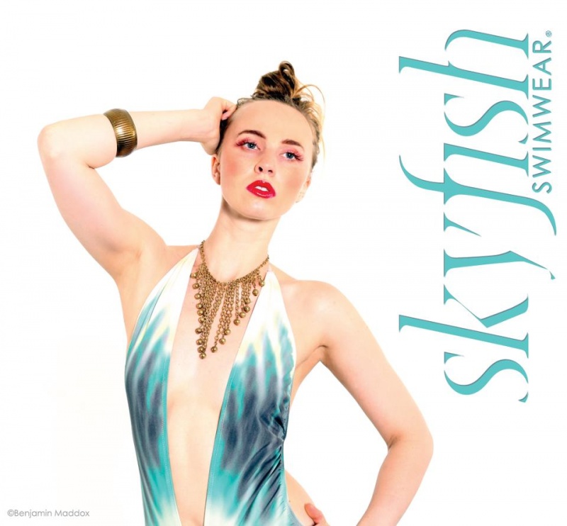 Female model photo shoot of Skyfish Swimwear