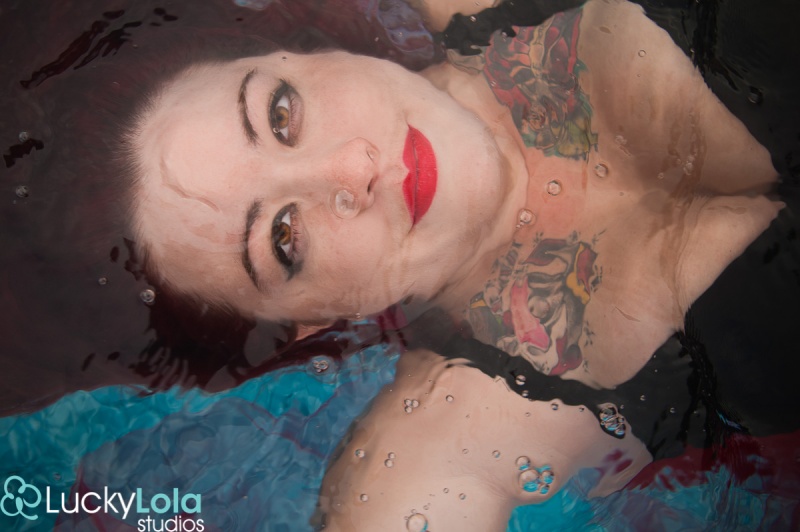 Female model photo shoot of Lucky Lola Studios in underwater