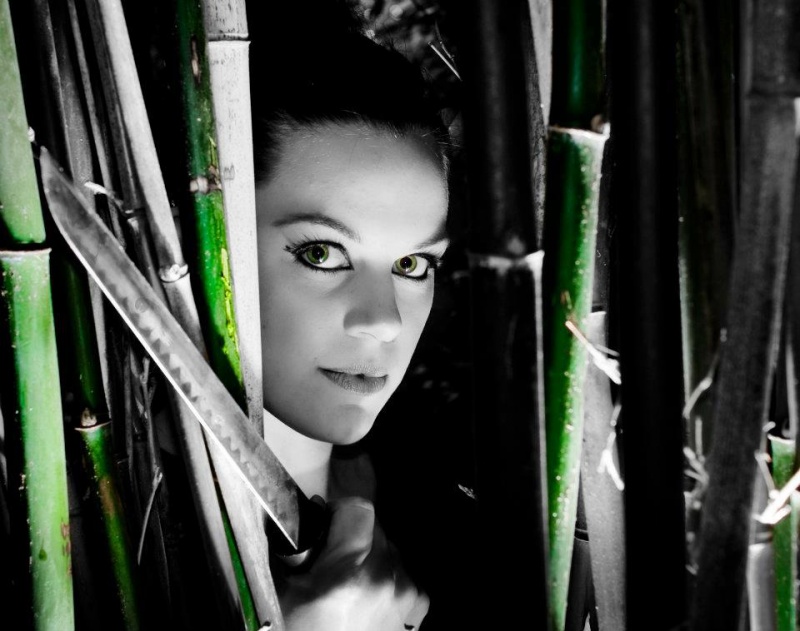 Female model photo shoot of Jenna Jazz in Bamboo woods