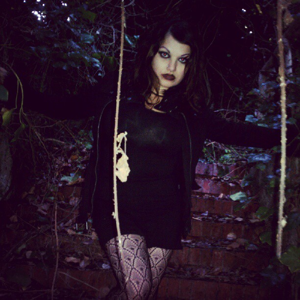 Female model photo shoot of Cyba Nex in Cypress Lawn Cemetery