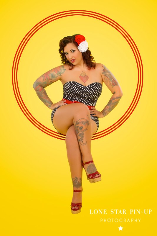 Female model photo shoot of Miranda75 by Lone Star Pin-up in Killeen, TX, makeup by Blood and Glitter 