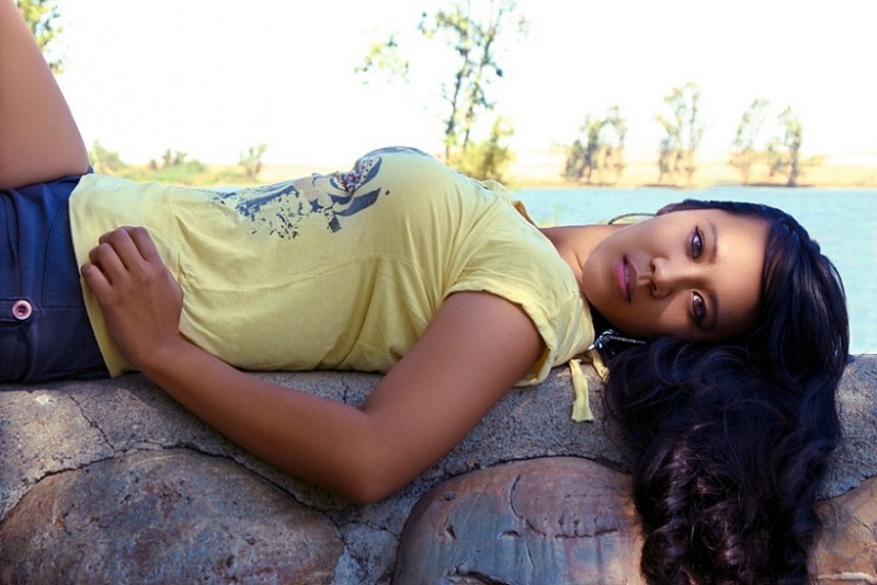 Female model photo shoot of Janine Heart in Yosemite Lake, Merced