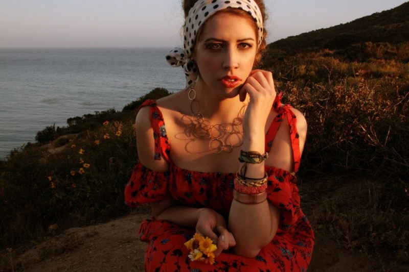 Female model photo shoot of Megan Keossaian  in Point Dume, Malibu, CA.
