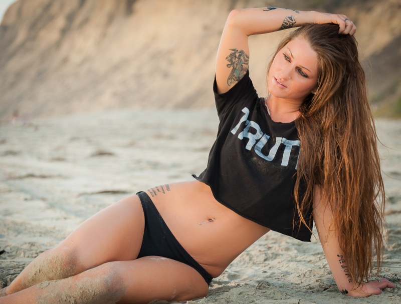 Male and Female model photo shoot of A Gordon Photography and Samantha  Renae in Blacks Beach, La Jolla
