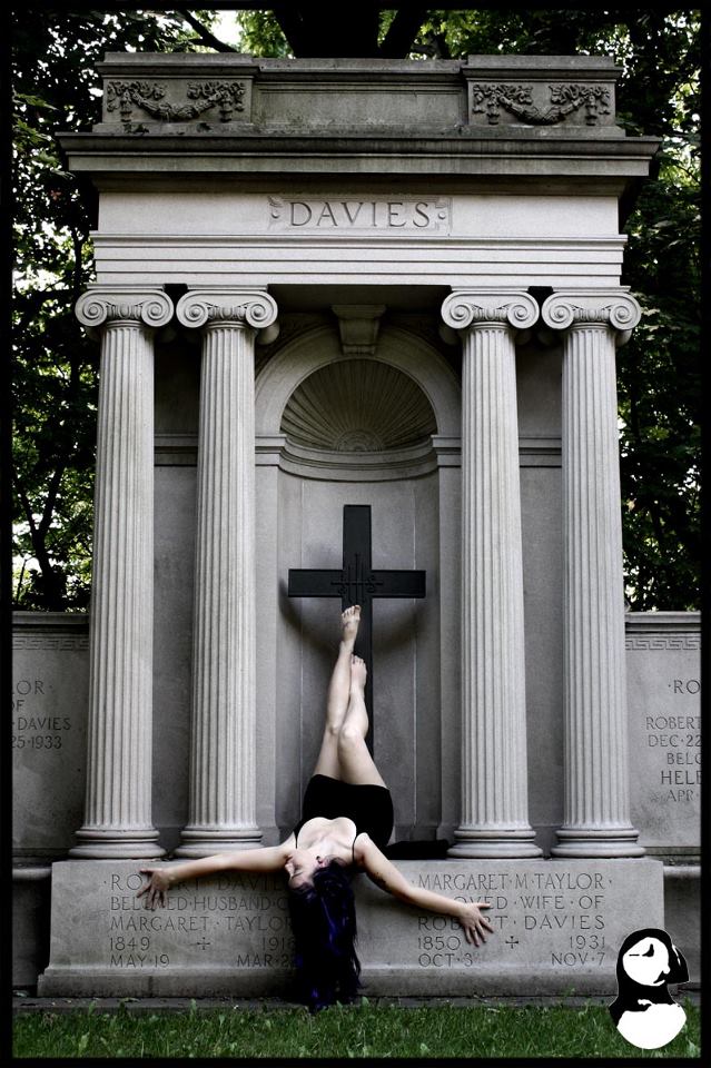 Female model photo shoot of Kayla Whynter by Angela Osmond in Mount Pleasant Cemetary