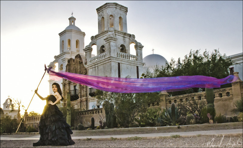 Male and Female model photo shoot of Manuel H Ayala and Alexis H Gonzalez in San Xavier