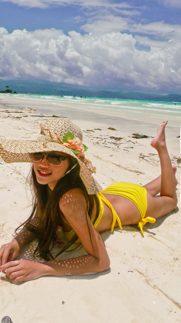 Female model photo shoot of Kira Hudsen in Boracay Beach