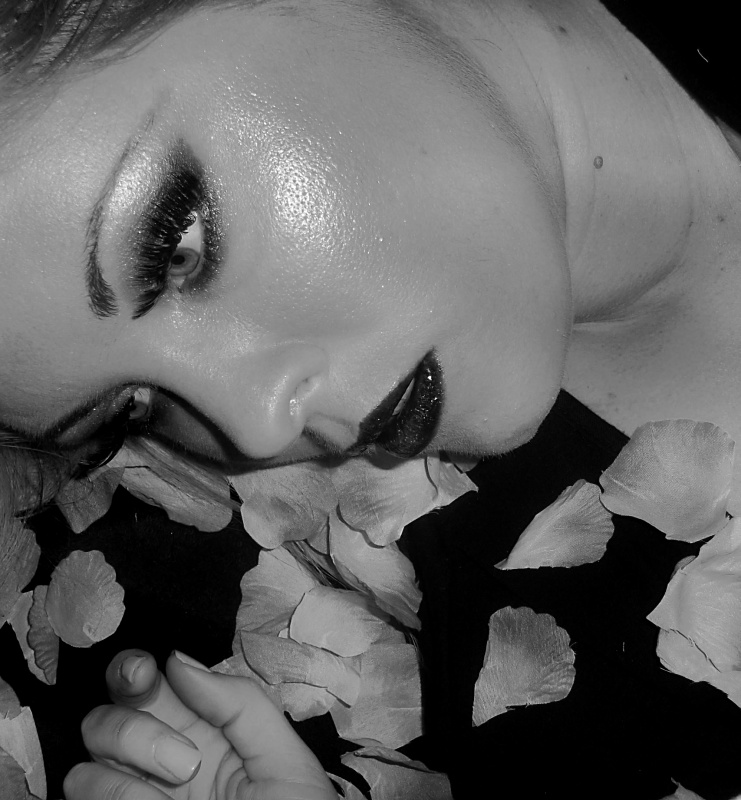 Female model photo shoot of Amy June Makeup in Orange County, Ca.