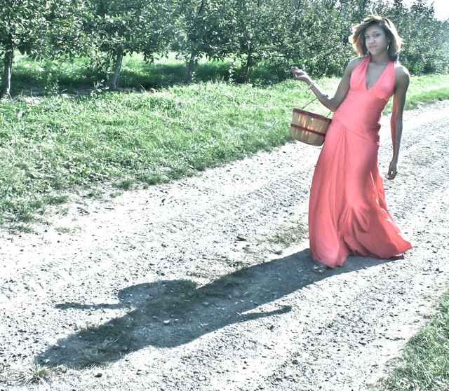 Female model photo shoot of Crystal Hilliard in Steffens Orchard, Kent County, Mich.