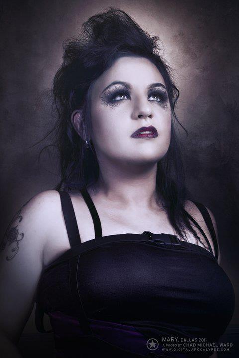 Female model photo shoot of Scary Miss Mary by Chad Michael Ward, hair styled by sharin faith, makeup by Paul Garcia Artistry