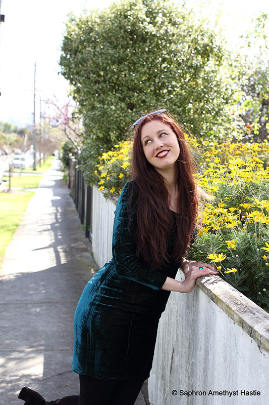 Female model photo shoot of Saphron Amethyst Hastie in Central Gardens, Melbourne, AU