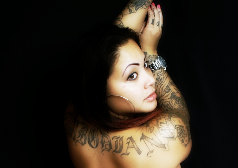 Female model photo shoot of Tatted Up Tonya