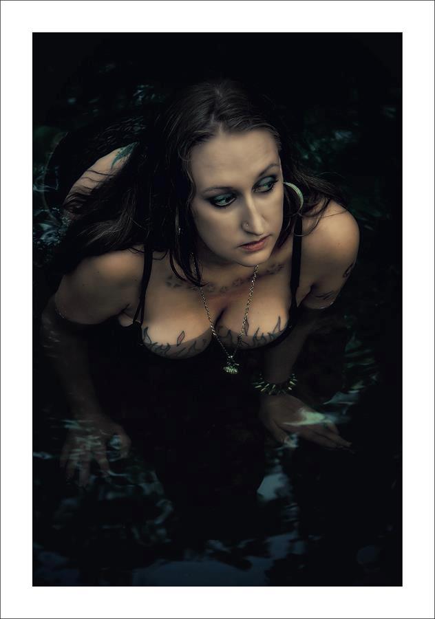 Female model photo shoot of Charity Highclass in creek in blue springs