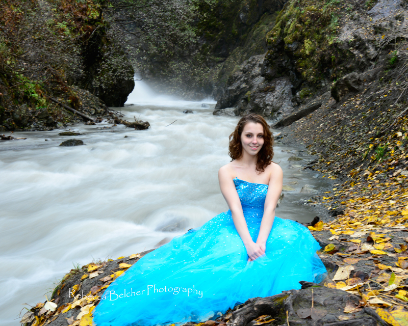 Female model photo shoot of Rebecca Belcher  in Thunderbird Falls, Alaska