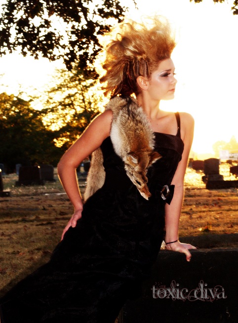 Female model photo shoot of Toxic Diva Photography in Pioneer Cemetery Silverton, Oregon