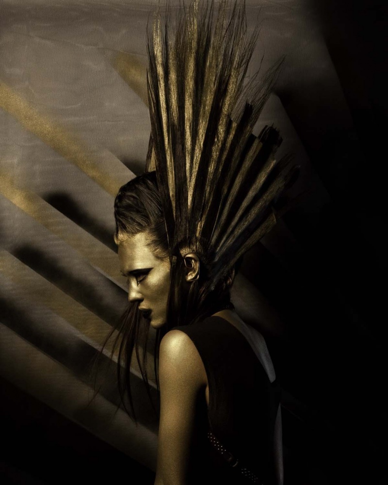 Female model photo shoot of Kamara Harding by Chris Chudleigh, hair styled by Lucie Monbillard, makeup by MagdalenaSkoczylas