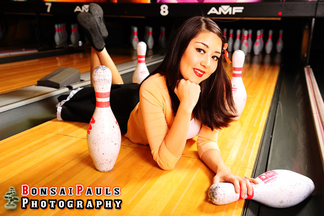 Male model photo shoot of Bonsaipauls Photography in Local bowling alley