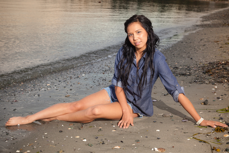 Female model photo shoot of Chelsea Hanson by Tony Temporary in Departure Bay Beach Nanaimo