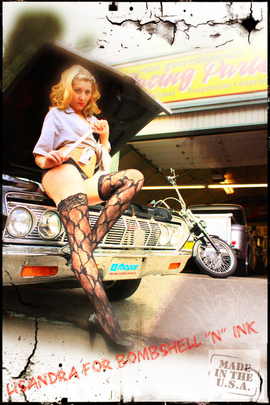 Male model photo shoot of Bombshell-N-Ink in Fallbrook, CA @ Lone Wolf Garage