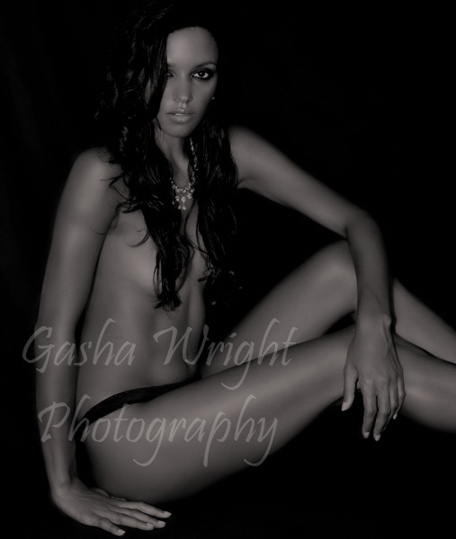Female model photo shoot of Gasha Wright in The Studio