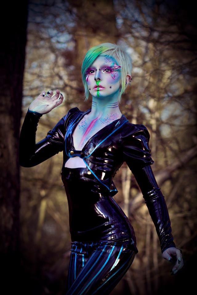 Female model photo shoot of Iska by RavenBlakh Photography, makeup by RottenZombieFairy